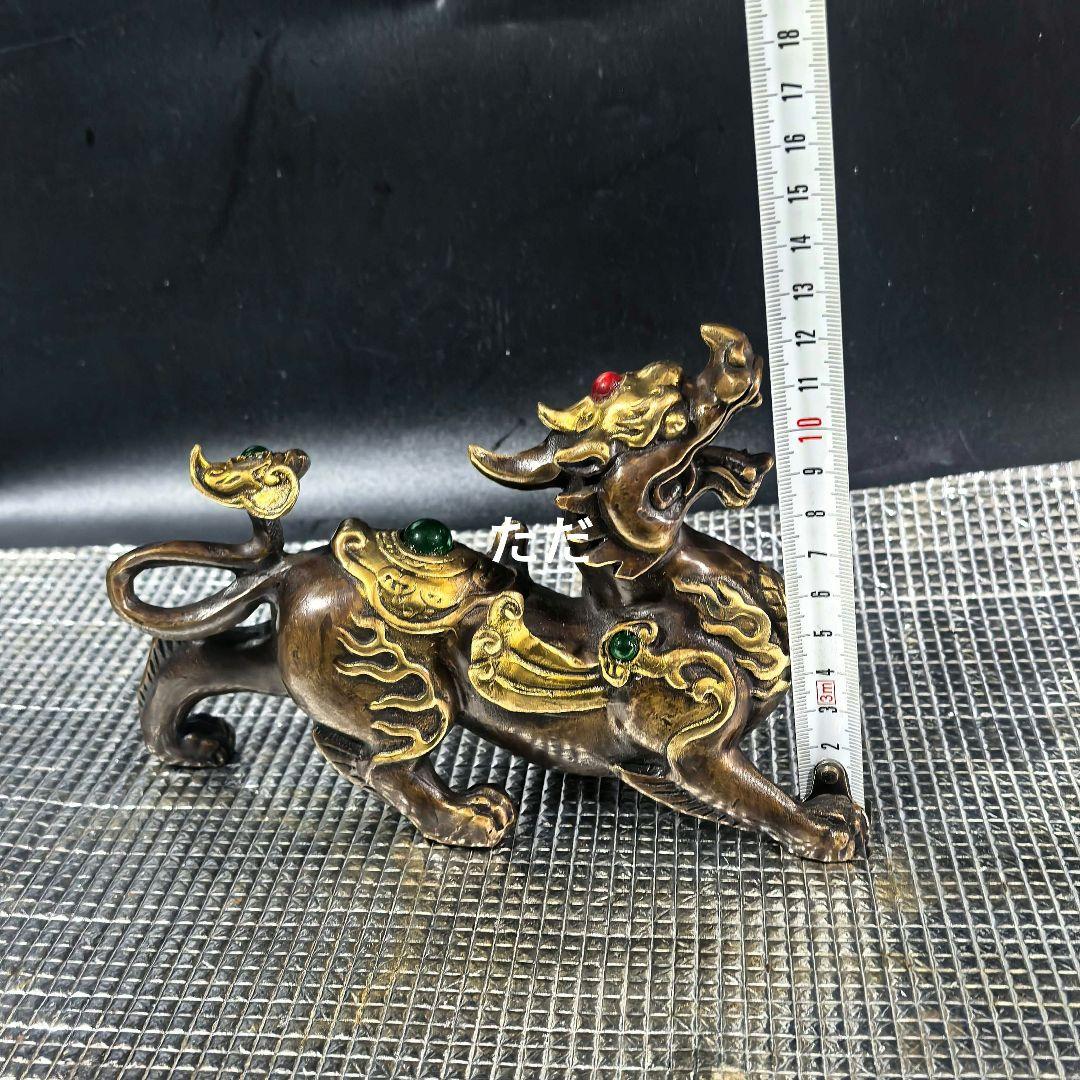 麒麟 銅器 銅製品 鎮宅辟邪 開運風水 招財 置物 工芸品 装飾品