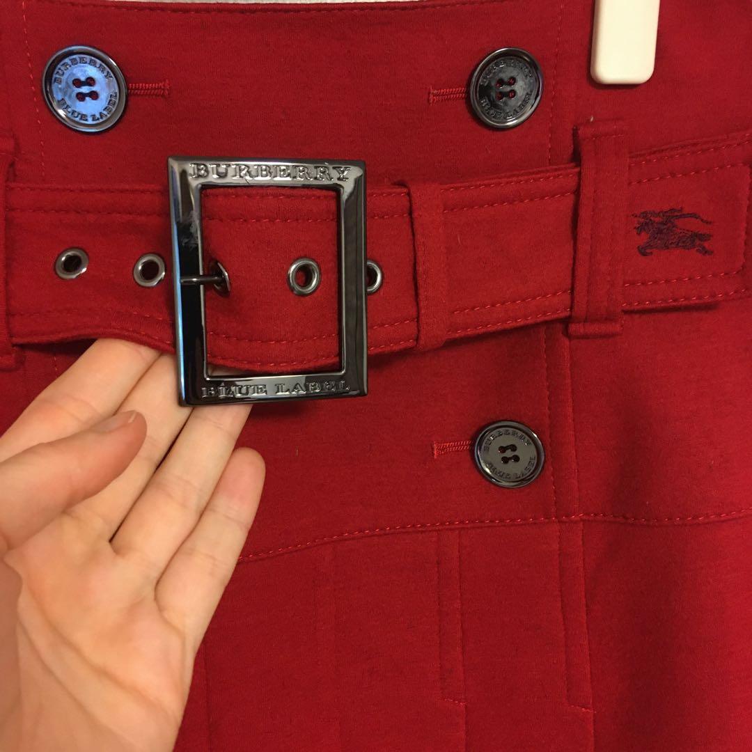 BURBERRY ブルーレーベル 赤 プリーツスカート 38