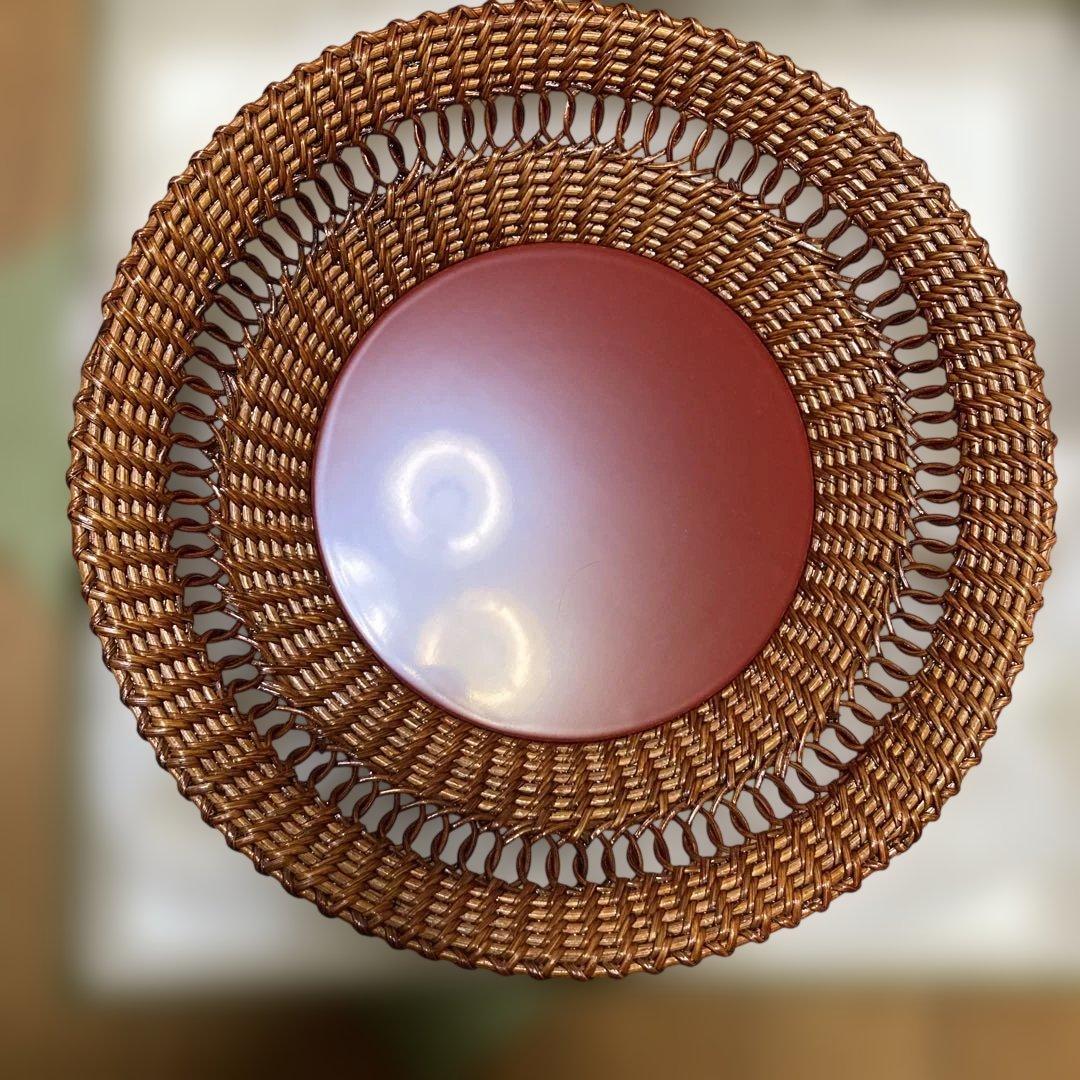 飾り物　美術品　木曽漆器　あけび漆器　いちらく編み　長野県木曽平沢　専用箱付き