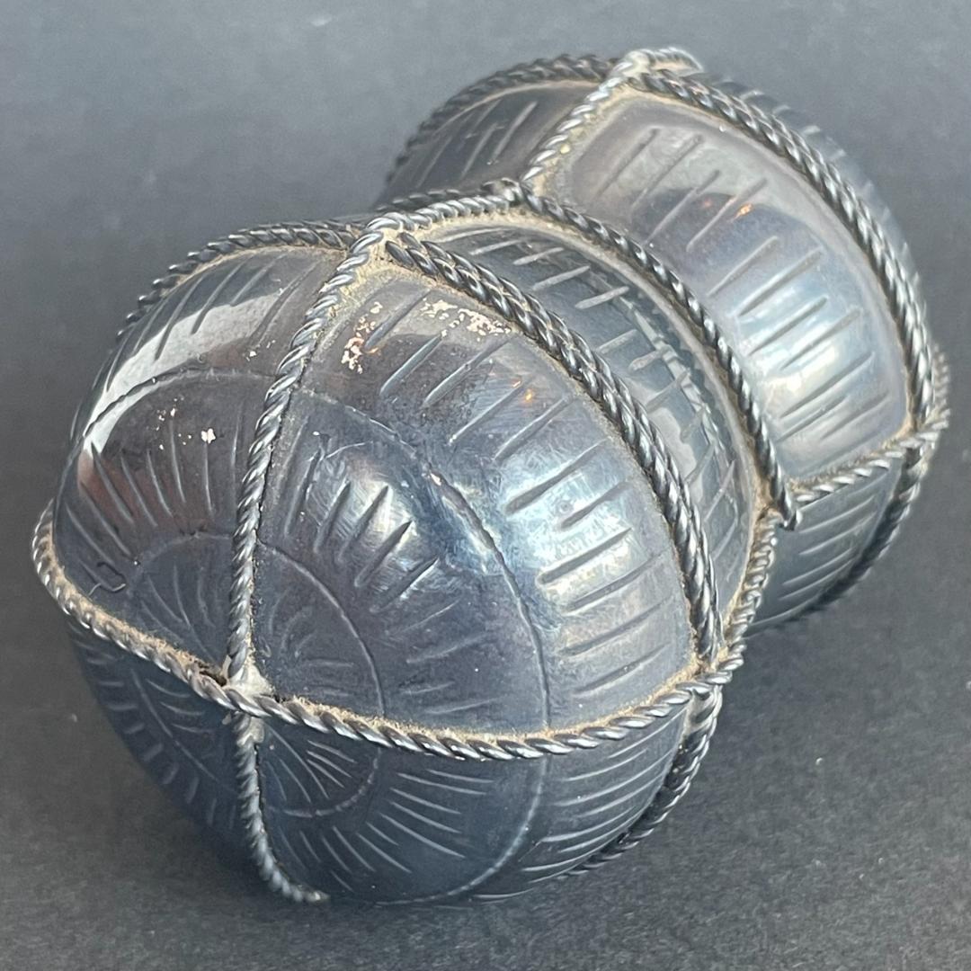 純銀製 米俵 置物 オブジェ 蓋もの 小物入 開閉式 シルバー 109g