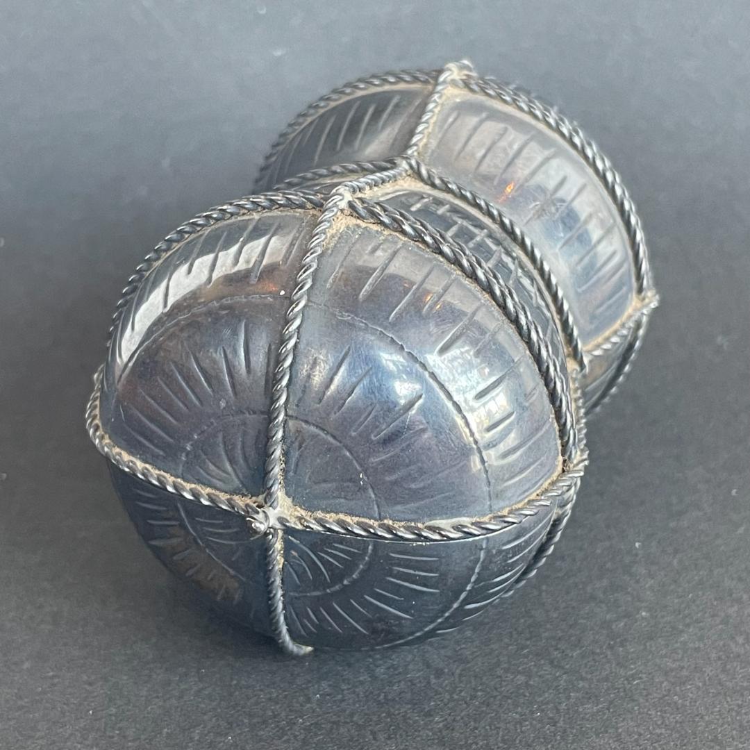 純銀製 米俵 置物 オブジェ 蓋もの 小物入 開閉式 シルバー 109g