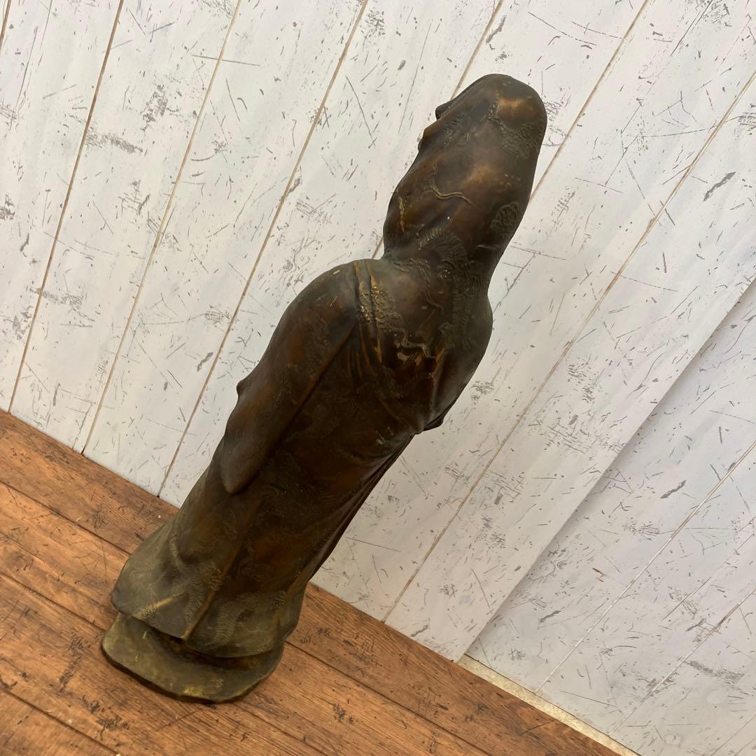 昭和レトロ 金属製 観音菩薩像 観音様 置物 オブジェ インテリア