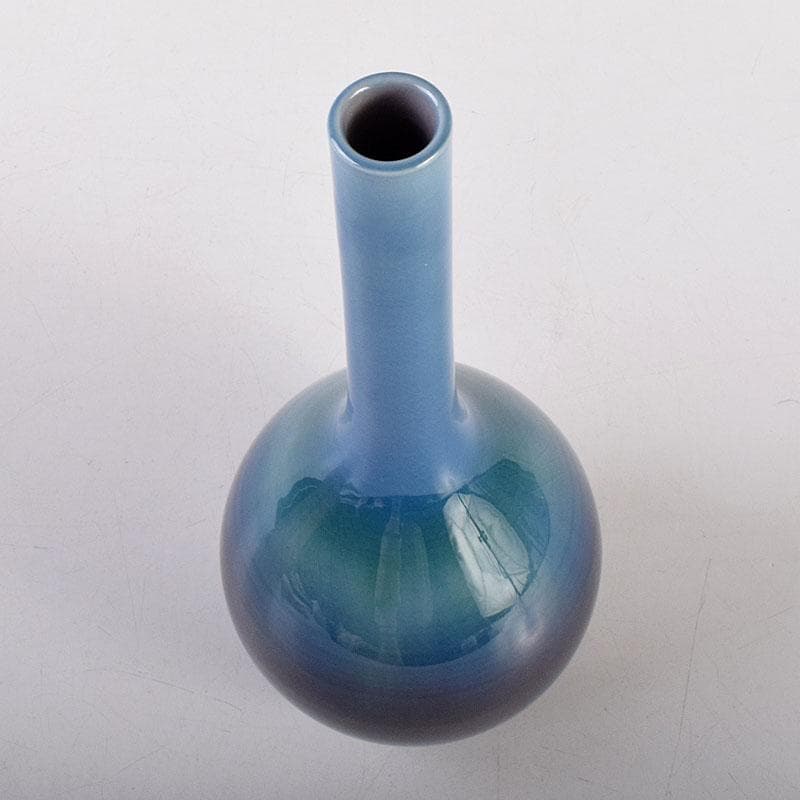 九谷焼 柳雨軒　三代八十吉　徳田正彦作　彩釉　花入　共箱　M　6917