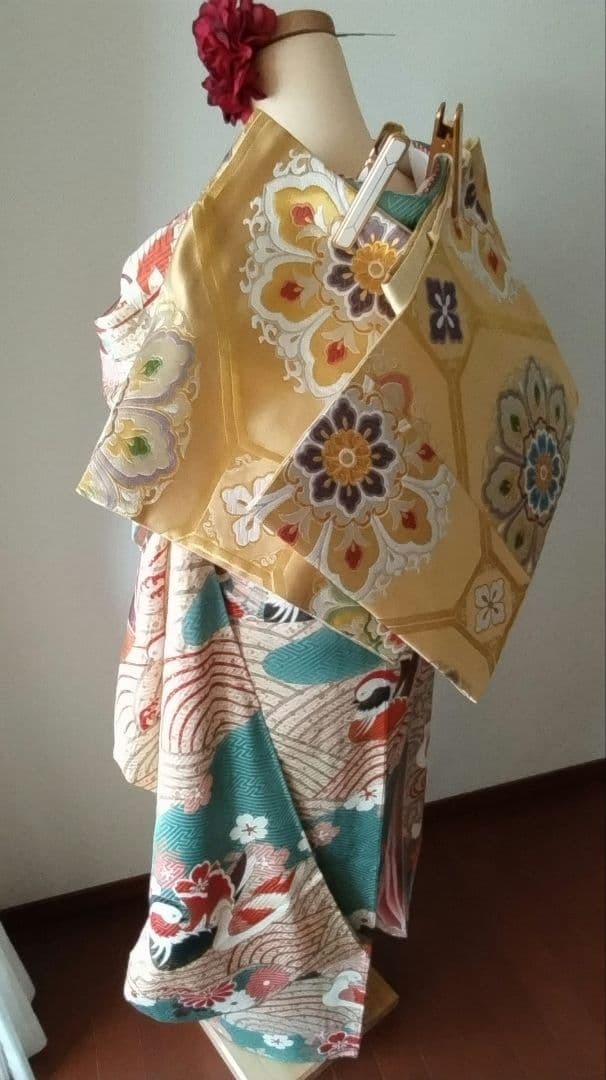 ナチ様　437.レトロ可愛い振袖8点セット　正絹　フルセット　成人式