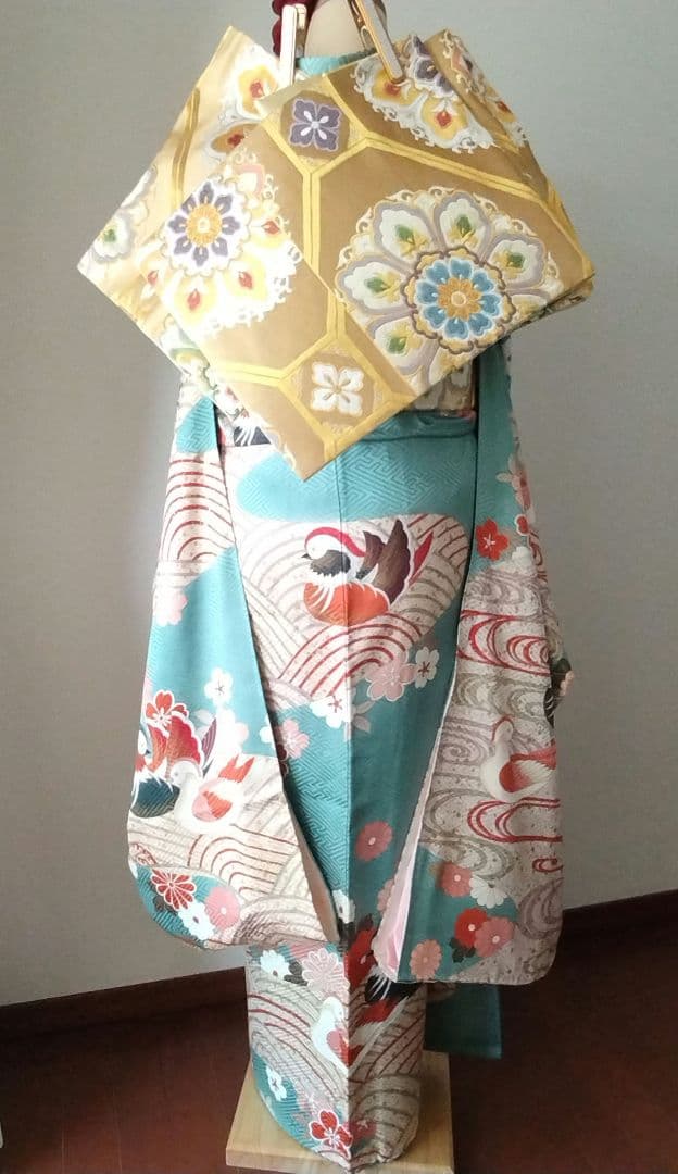 ナチ様　437.レトロ可愛い振袖8点セット　正絹　フルセット　成人式