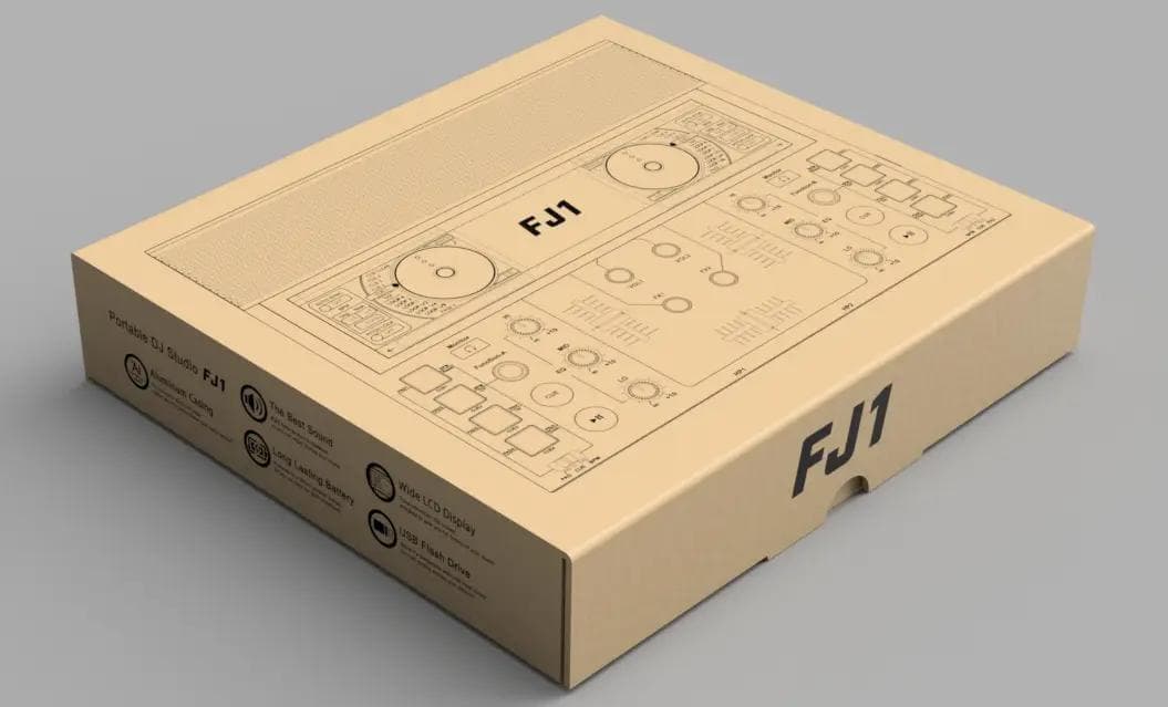 A4サイズポータブルDJシステム「FJ1」どこでも持ち歩いてプレイ可能新品未開封