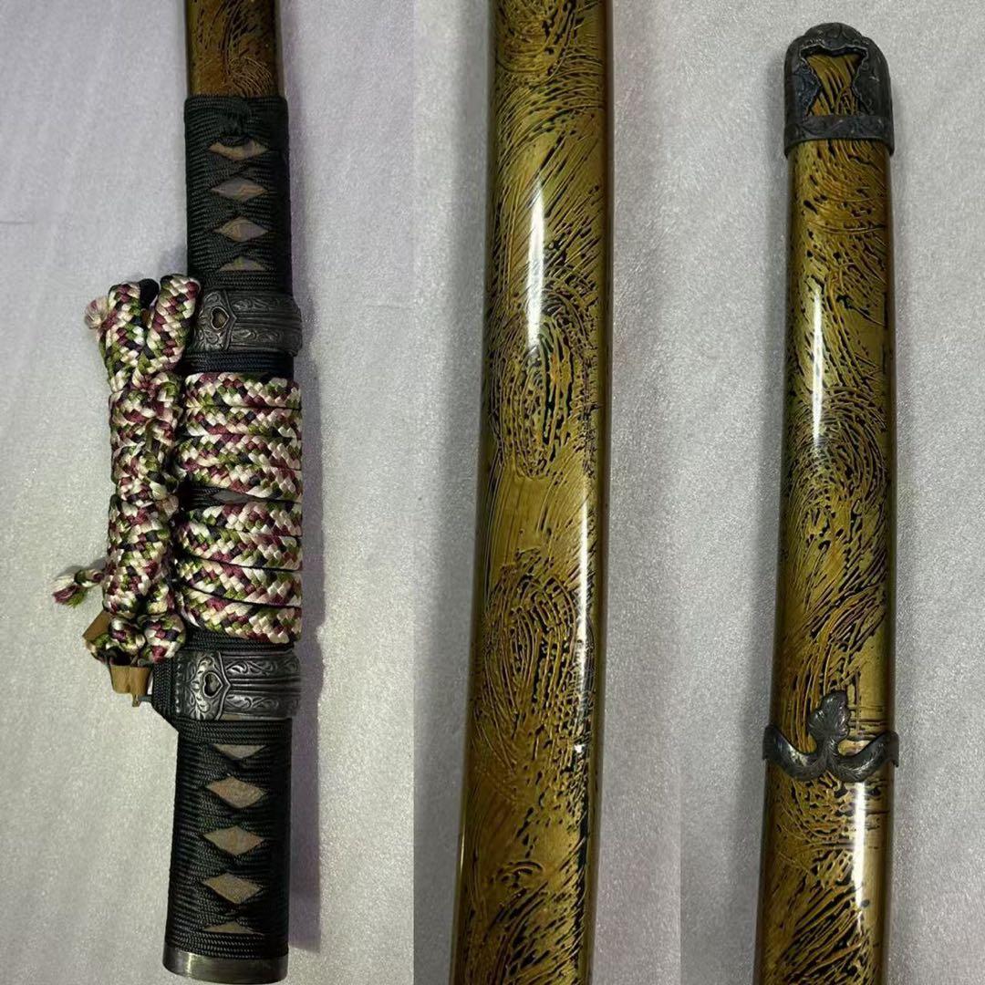 美品 模造刀 大太刀 飾り太刀 陣太刀 鞘付き全長約121cm 11O