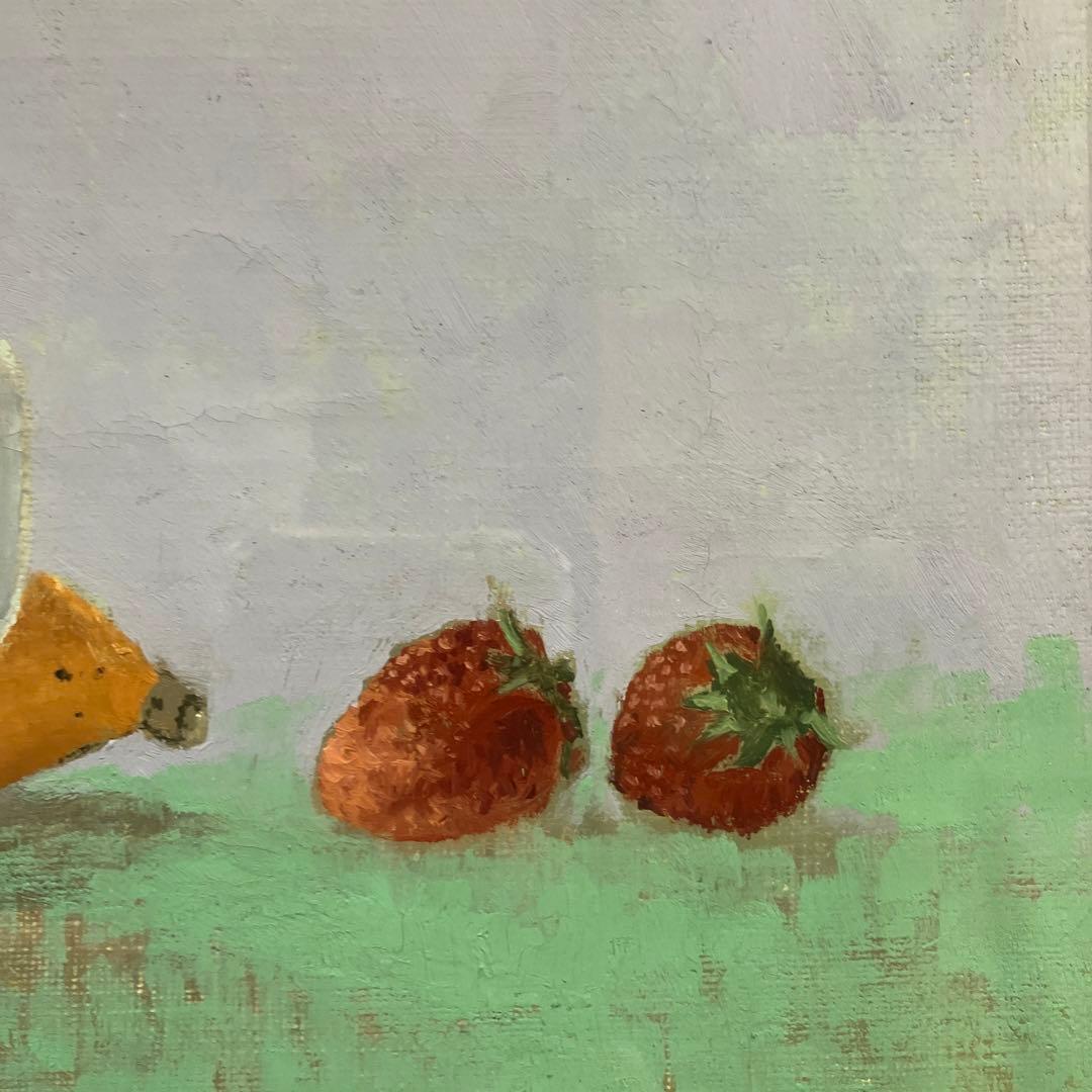 油彩　石井敏「枇杷　F6」