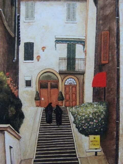 荒木 淳一 【二人の尼僧】希少画集画、状態良好、新品高級額装付