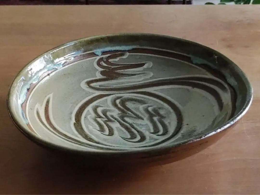 【美品】小石原焼　指描き 大皿（29.5㎝）指描き 民藝