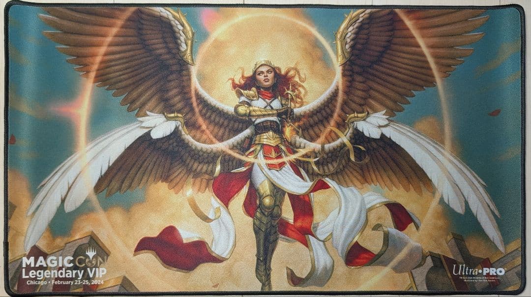 【未使用】光輝の調停者、フェザー　ステッチ加工　プレイマット