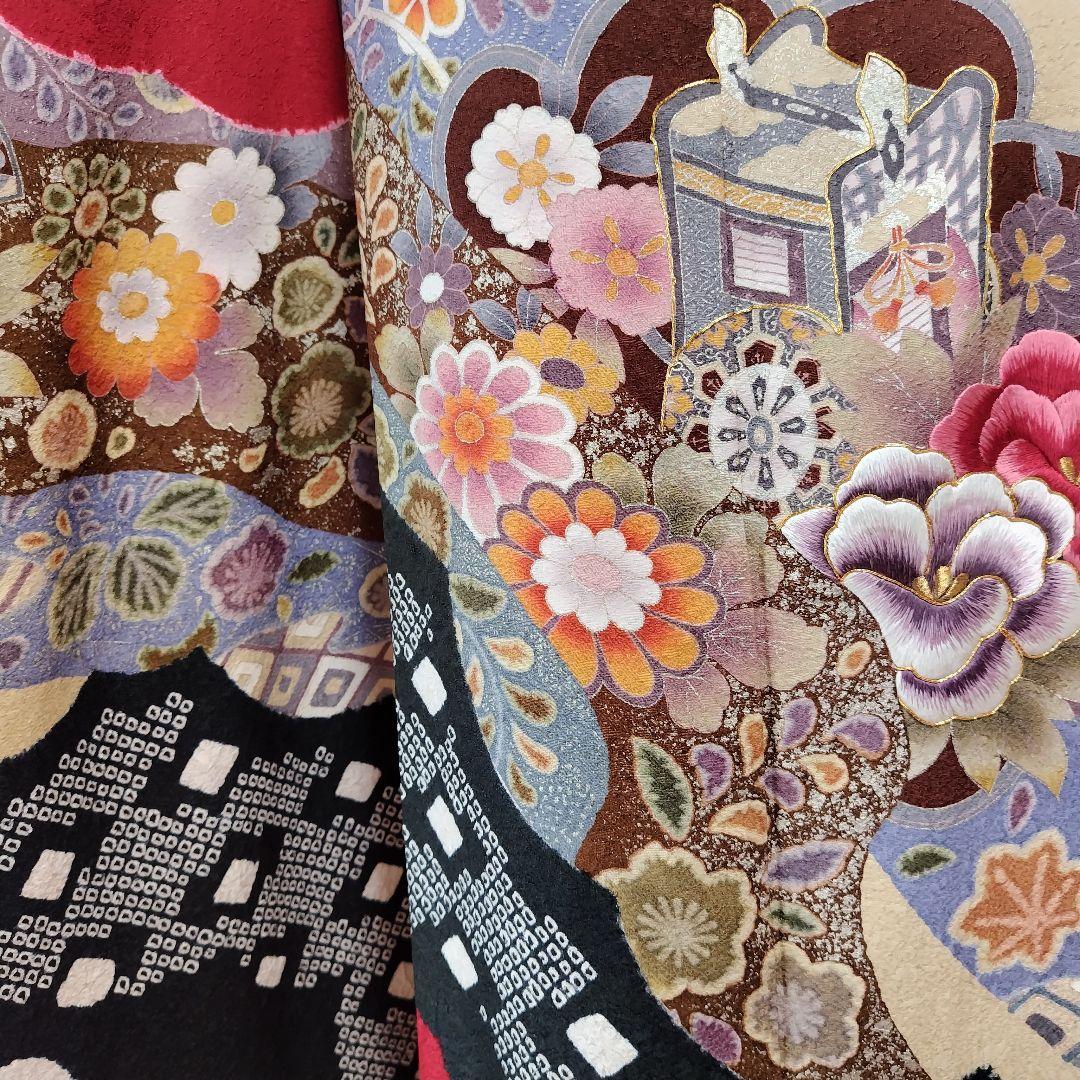 特価SALE中☆振袖フルセット・古典柄・絞り・豪華刺繍・金駒刺繍・金銀彩加工