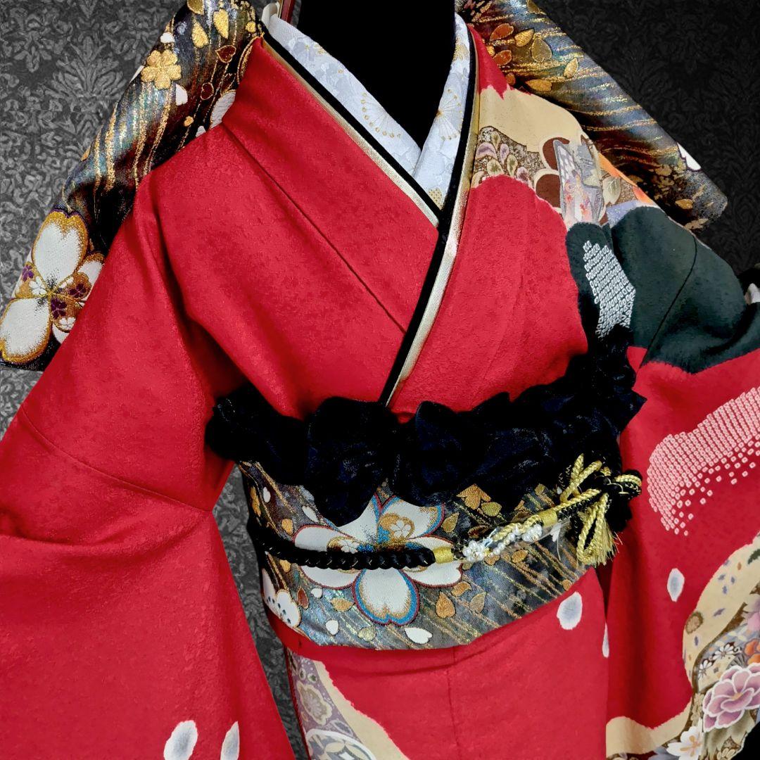 特価SALE中☆振袖フルセット・古典柄・絞り・豪華刺繍・金駒刺繍・金銀彩加工