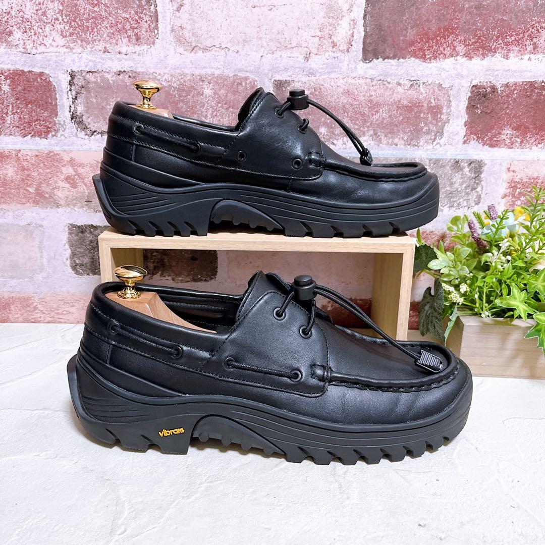 【ZARA×Vibram】デッキシューズ 黒 42 美品 ザラ ビブラム 厚底