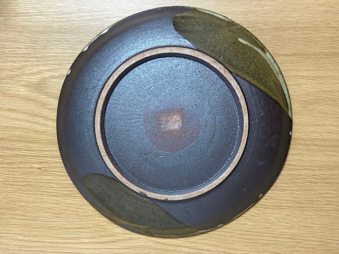 磐井焼★山法師紋章菓子皿★ 佐々木新悦★花柄紫色陶器皿 専用箱付き