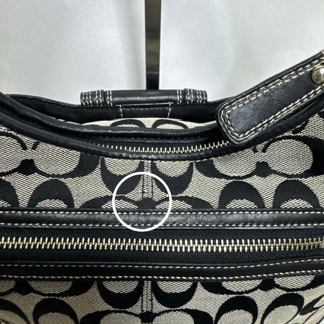 【美品】COACH シグネチャー ターンロック ホーボー ワンショルダーバッグ