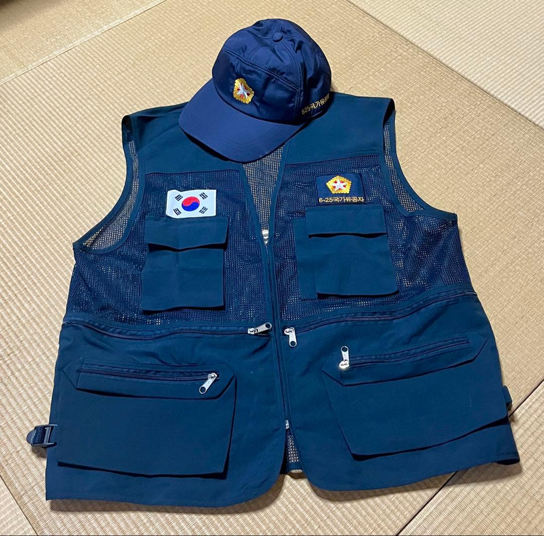 韓国軍　朝鮮戦争　退役軍人　ベスト,帽子