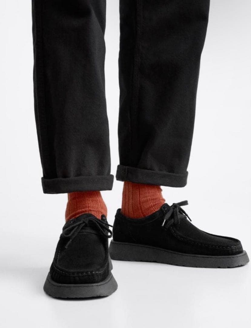 CLARKS X ZARA レザーシューズ ワラビー 41 26.5cm 黒