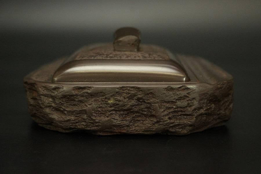 文房四宝 赤間硯石 昭竜山作 共箱 未使用(ZE618)