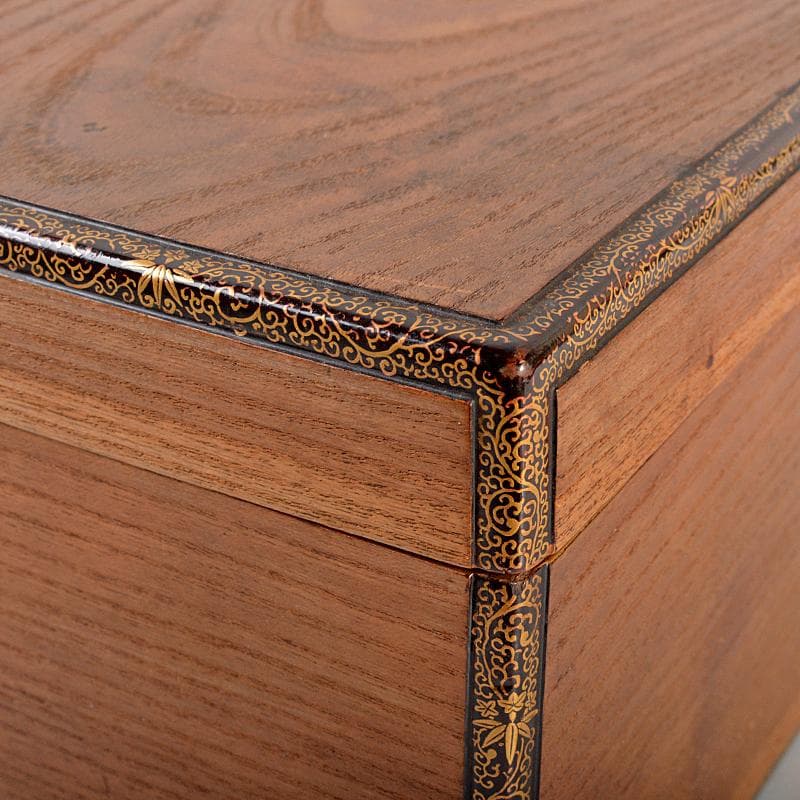 茶道具　唐草蒔絵　唐桑茶箱　黒楽茶碗　棗など　五点まとめて　時代箱　DR5732