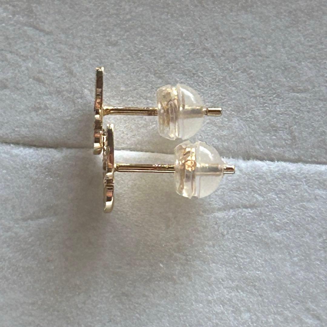 K18 バタフライ ピアス 蝶 イエローゴールド 18金 彫りデザイン 箱あり