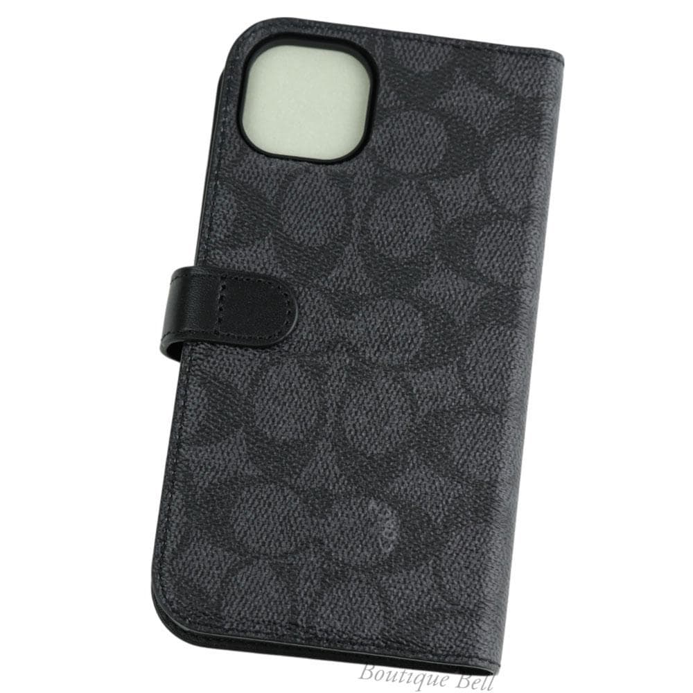 【コーチ】SIG チャコール iPhone14Plus 手帳型ケース