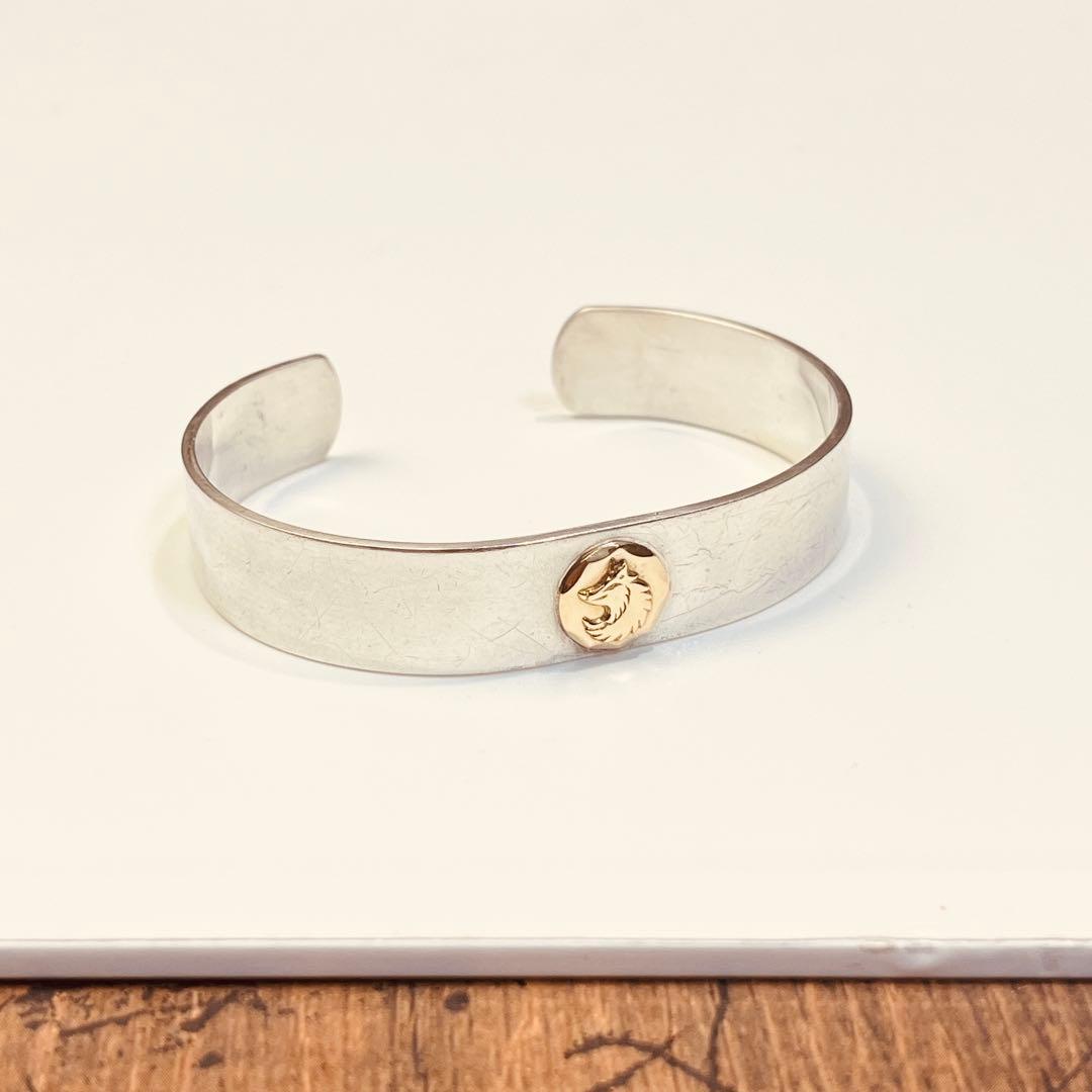 TADY&KING SV925 K18 平打ちバングルGPウルフ 平打ち