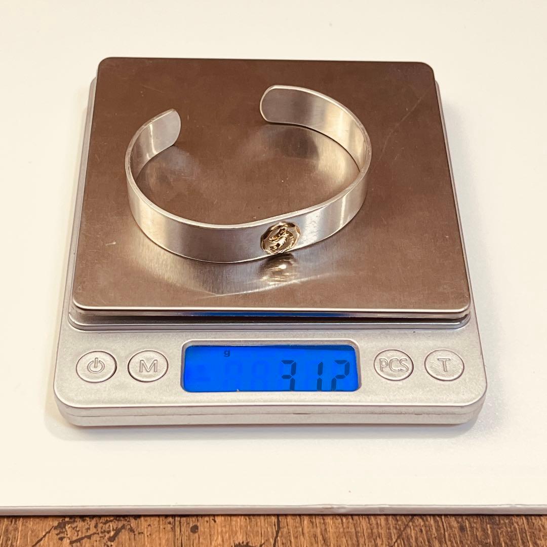 TADY&KING SV925 K18 平打ちバングルGPウルフ 平打ち