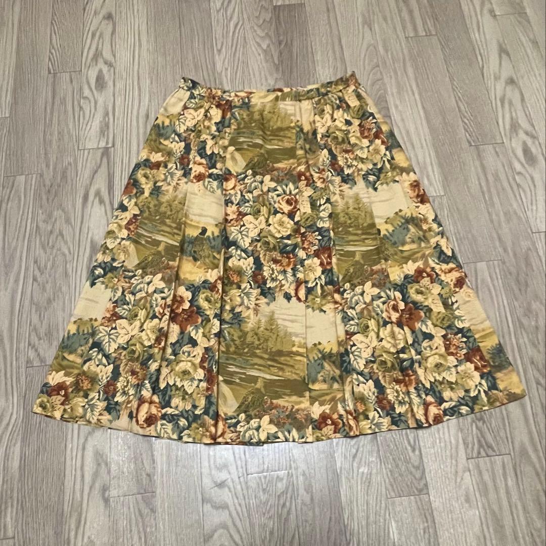 17号 BURBERRY ヴィンテージ 花柄 スカート 稀少サイズ バーバリー