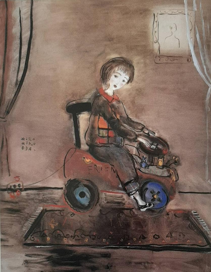 織田広比古、「PORTRAIT DE DAIKI CHAN」、希少画集の額装画