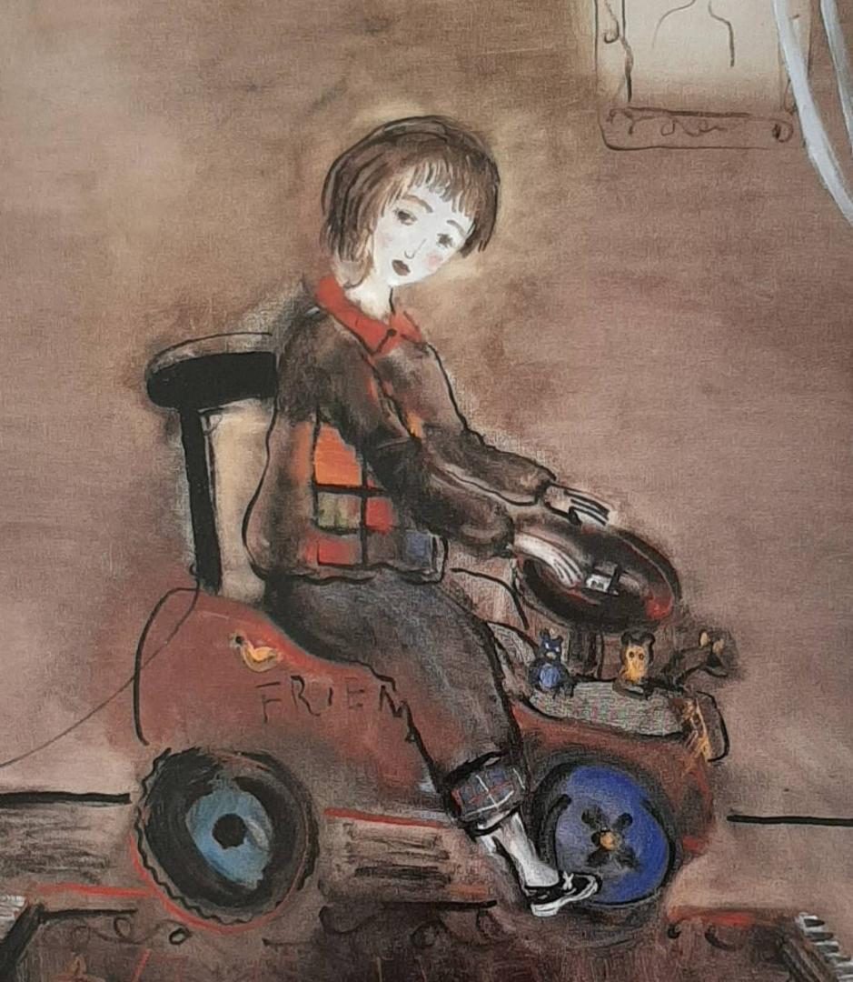 織田広比古、「PORTRAIT DE DAIKI CHAN」、希少画集の額装画