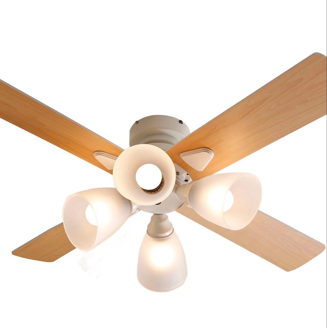 ほぼ未使用 LOWYA シーリングファンライト 4灯