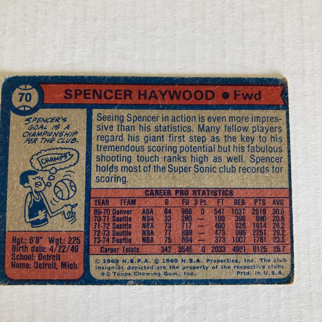 NBAカード 1975 スペンサーヘイウッド spencer haywood
