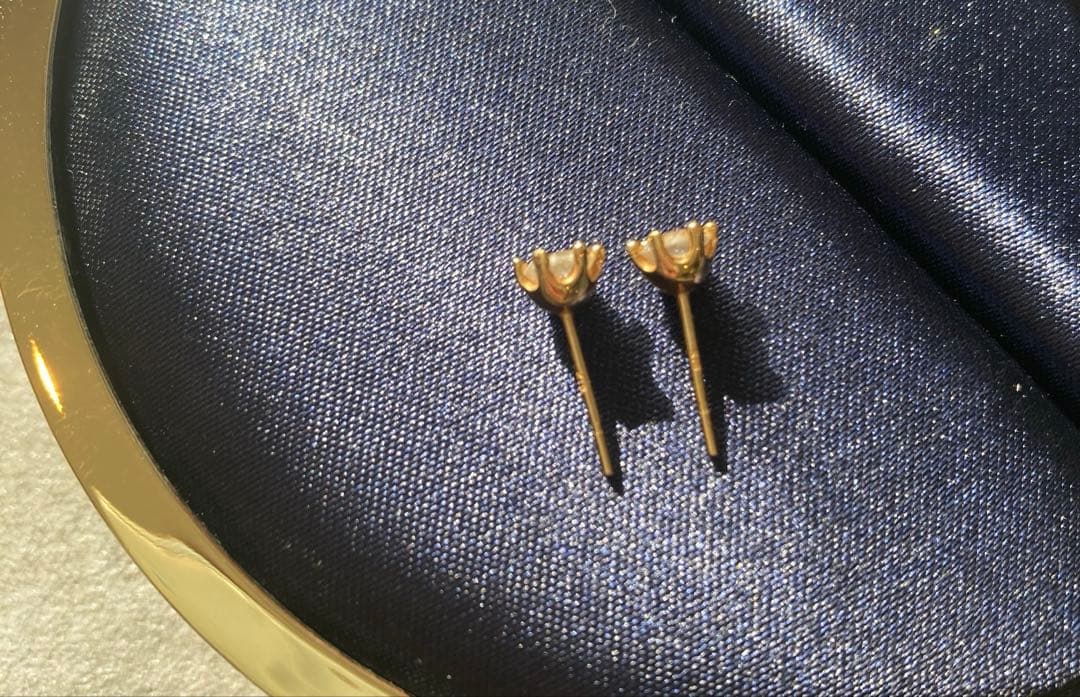 天然ダイヤモンド一粒ピアス0.5ct 0.26ct×2 K18 イエローゴールド