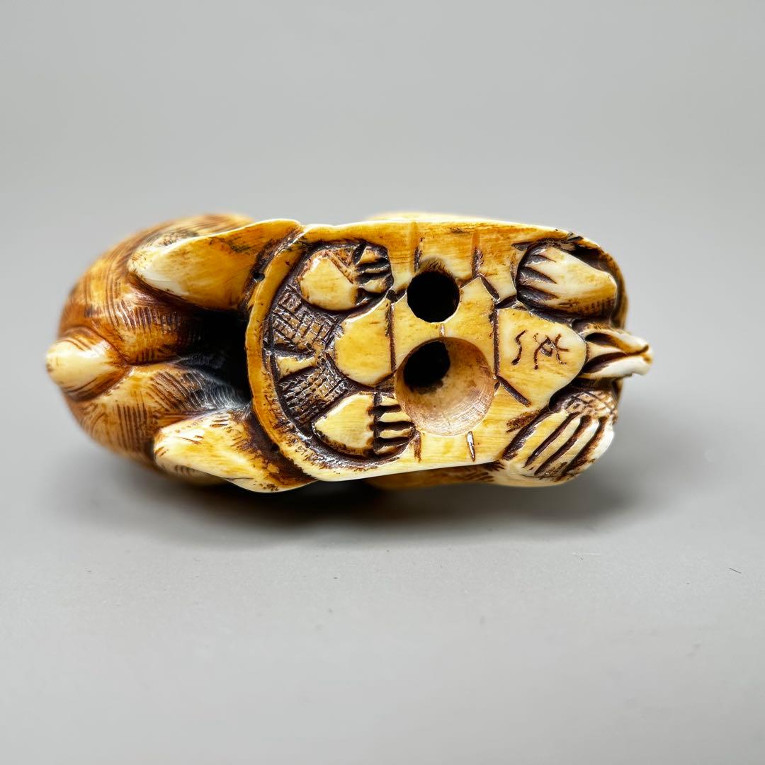 猿の彫刻極上根付天然素材アンティーク骨董飾り物古美術置物細密細工