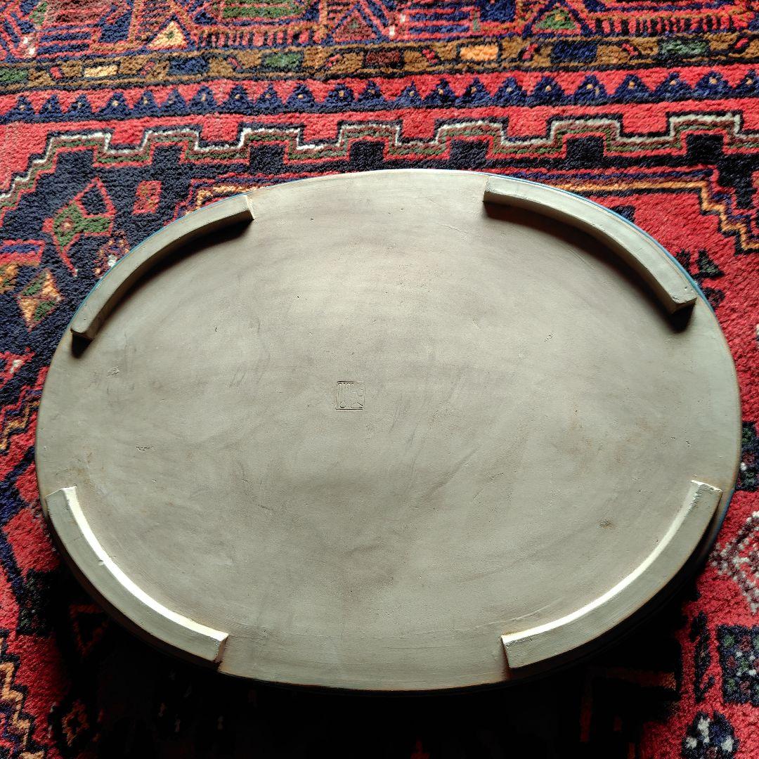 水盤　大型水盤　横幅６３㌢　楕円　華道具　華展用　嵯峨御流　池坊　小原流