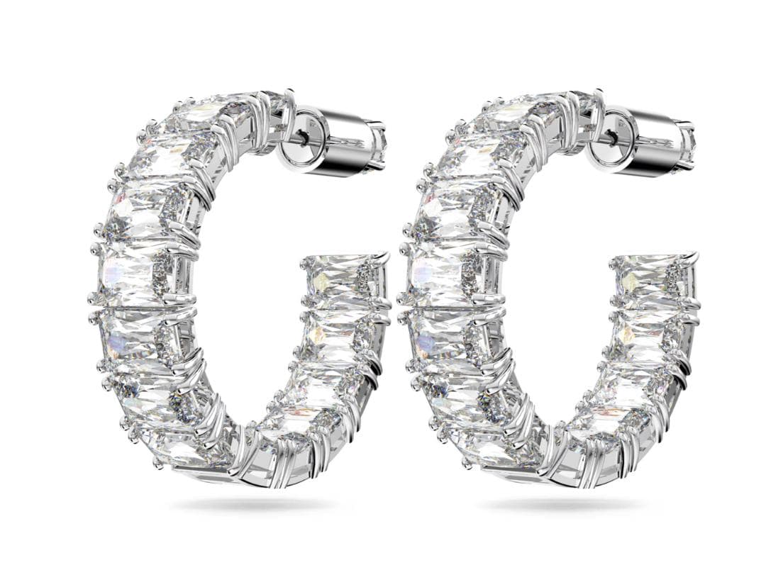 ペコ　スワロフスキー Swarovski Matrix フープピアス