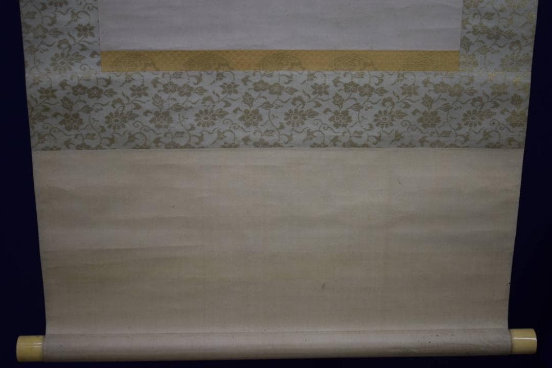 真作/松村景文/枝栗/紅柿図/桐題箱付/布袋屋掛軸HI-242