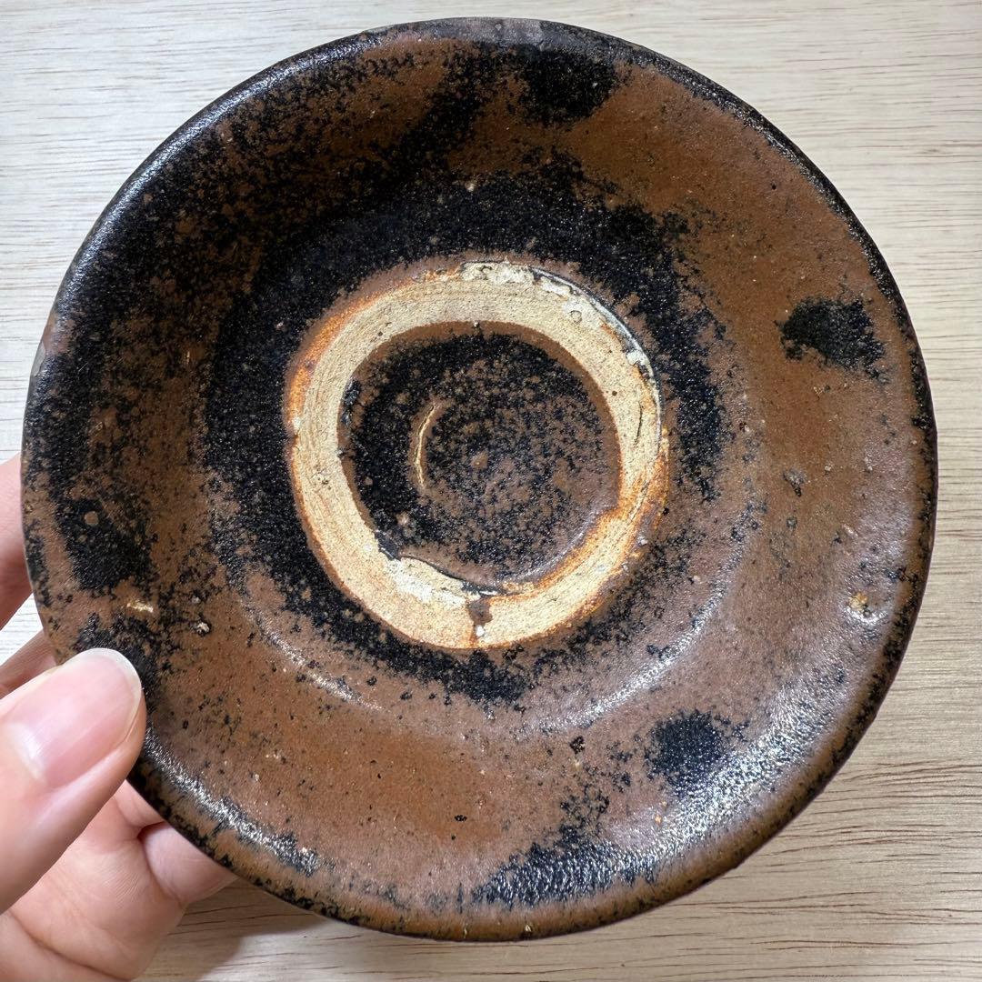 古瀬戸 鉄釉 盃 江戸初期 古美濃 壺屋焼 古常滑 渥美 酒器 小皿 古民芸