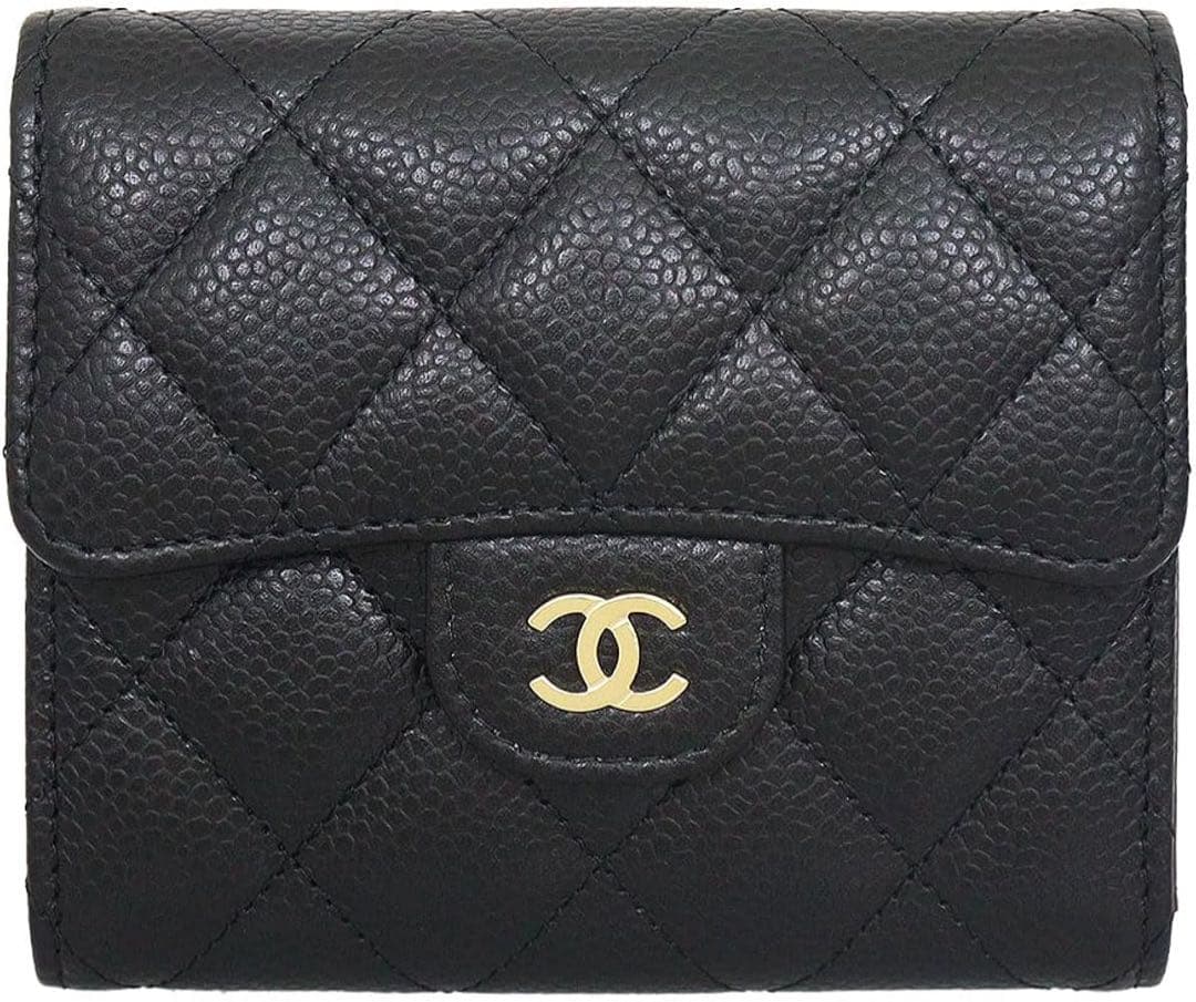 シャネル 財布 クラシックスモールフラップウォレット マトラッセ キャビアスキン