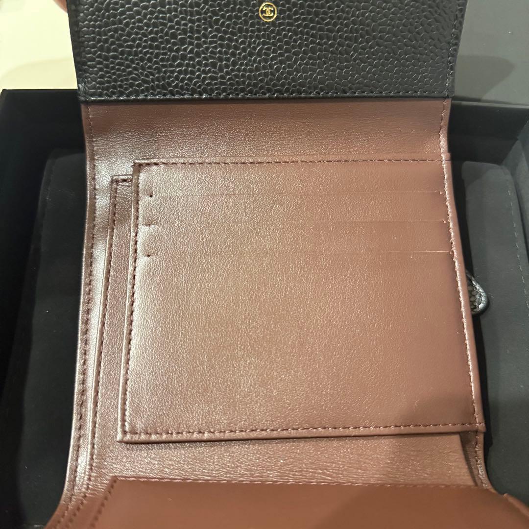 シャネル 財布 クラシックスモールフラップウォレット マトラッセ キャビアスキン
