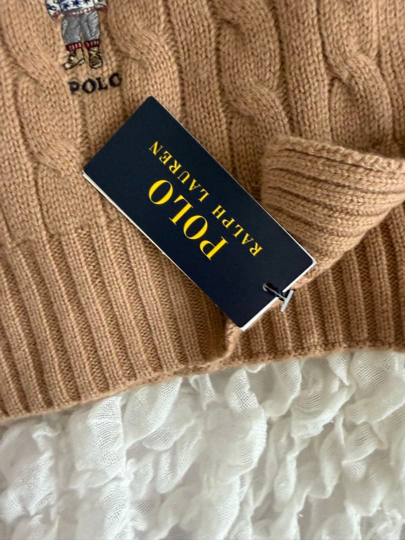 新品タグ付き　Polo Ralph Lauren ベージュ マフラー ポロベア
