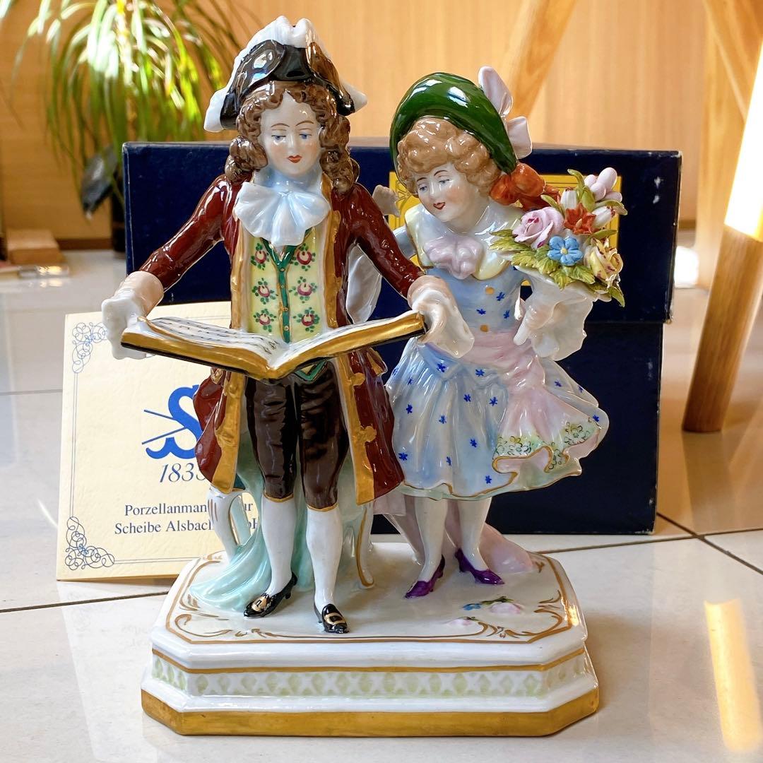 シャイベ　アルスバッハ　磁器　置物　アンティーク