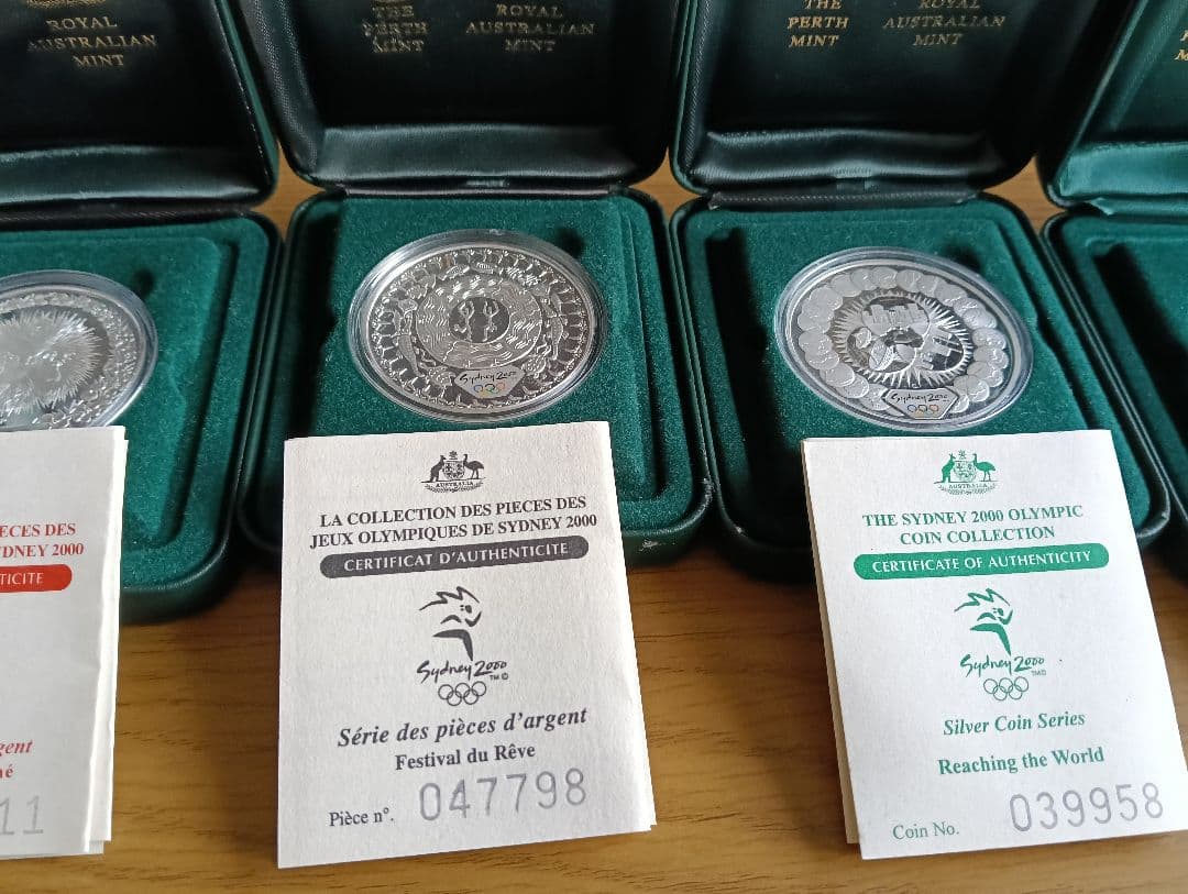 シドニーオリンピック公式記念銀貨６セット【１】純銀.999 総重量217g