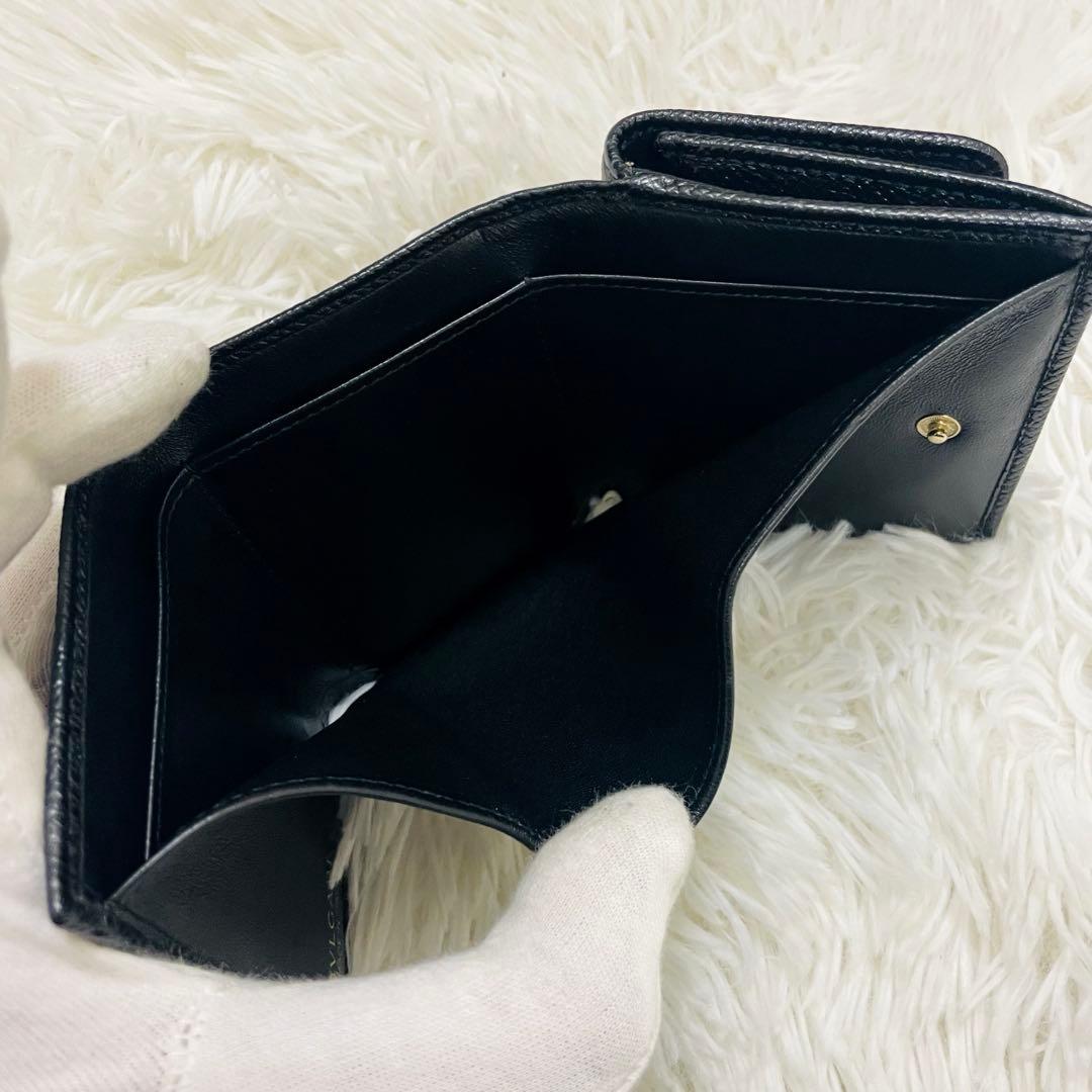極美✨付属完備✨BVLGARI 三つ折り財布 ビーゼロワン レザー ブラック