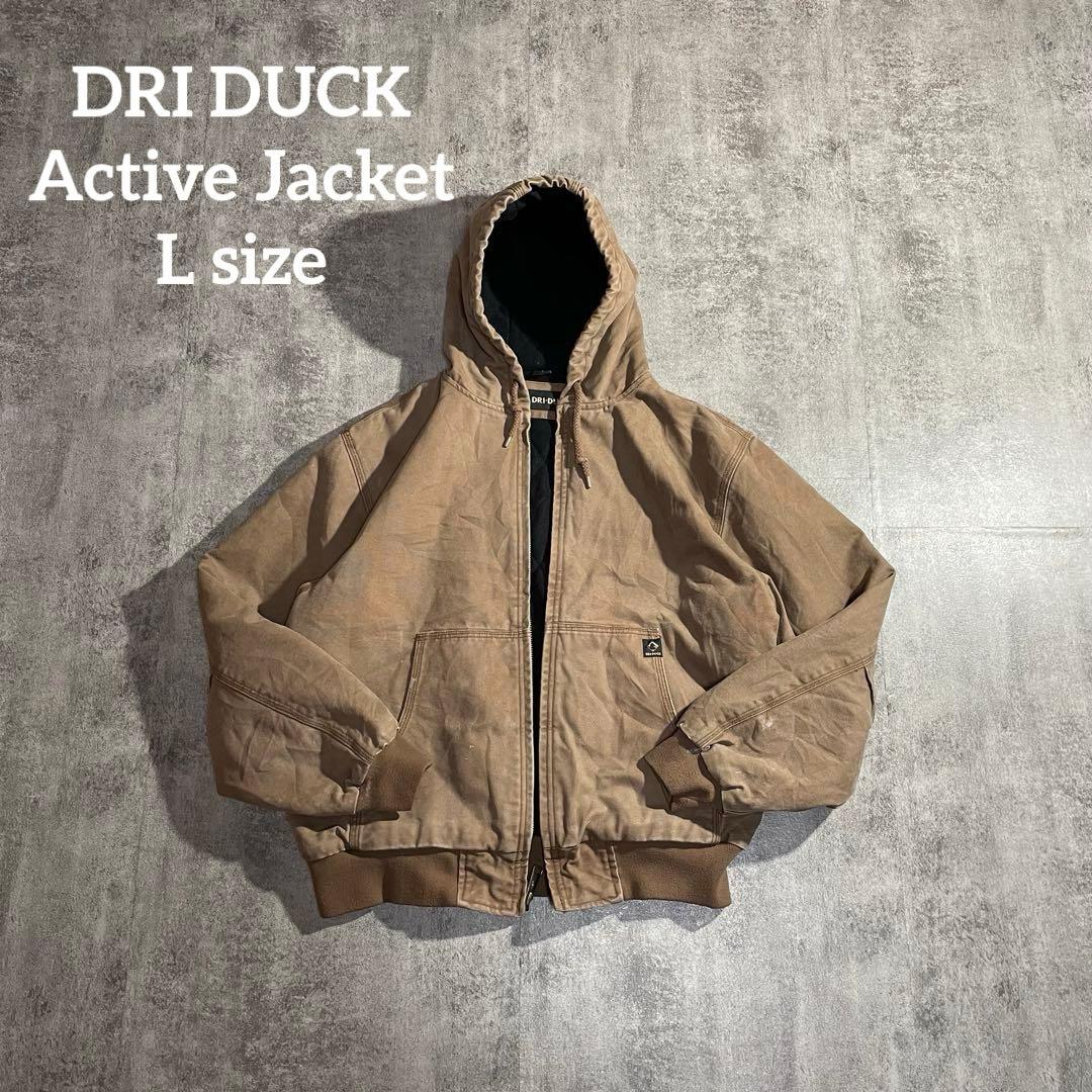 90-00sUSA古着アクティブジャケットダック生地キャラメル色Lサイズフェード