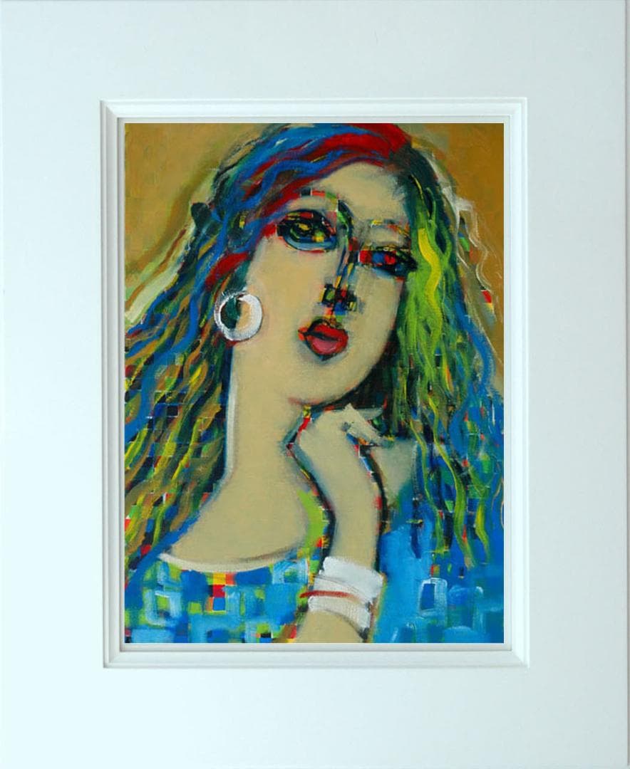 油絵 菅家令子 絵 絵画 インテリア F6-080212 人物 女性像