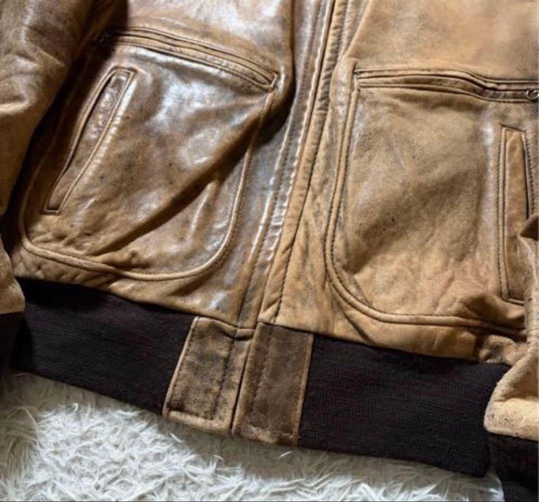 Schott シングルライダースジャケット 本革 USA製 275 ベージュ