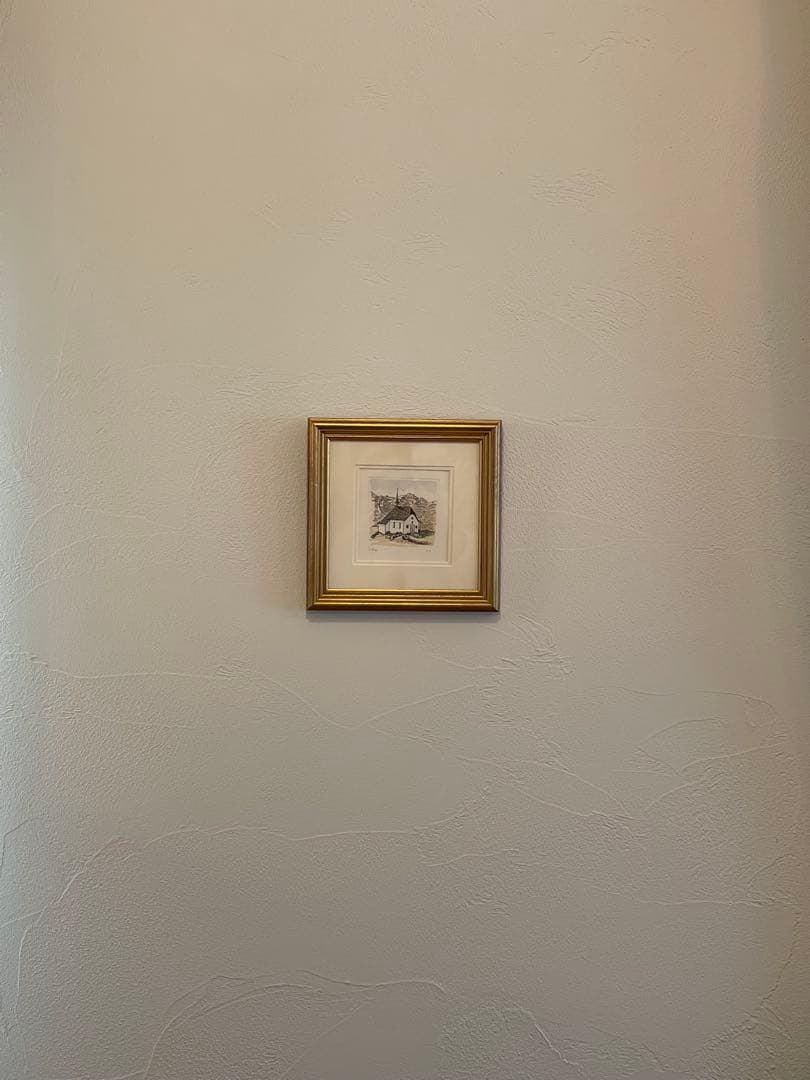 絵画　版画　織田義郎　エッチング　北欧の教会 シリアルナンバー　30/100