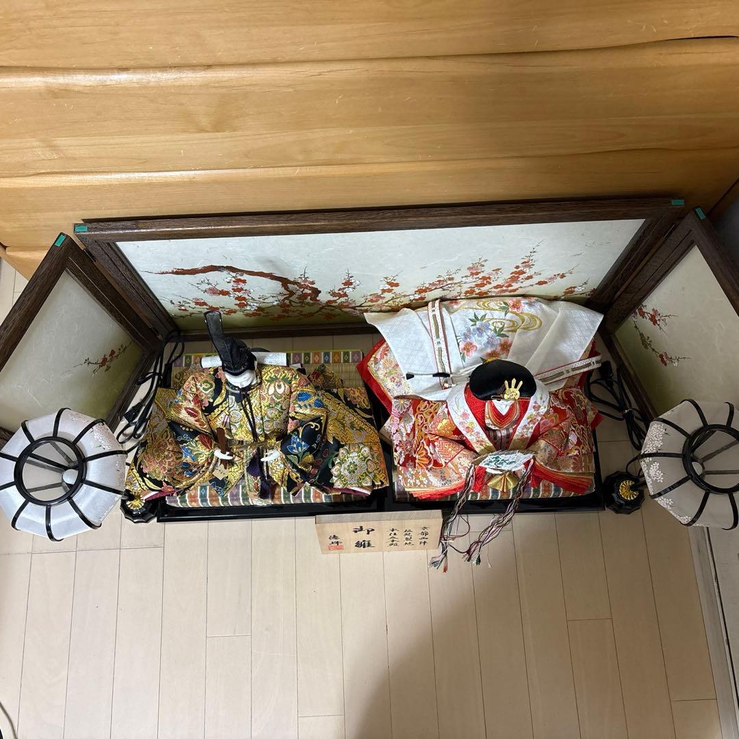 雛人形 お道具一式 京都西陣 親王飾り 屏風なし